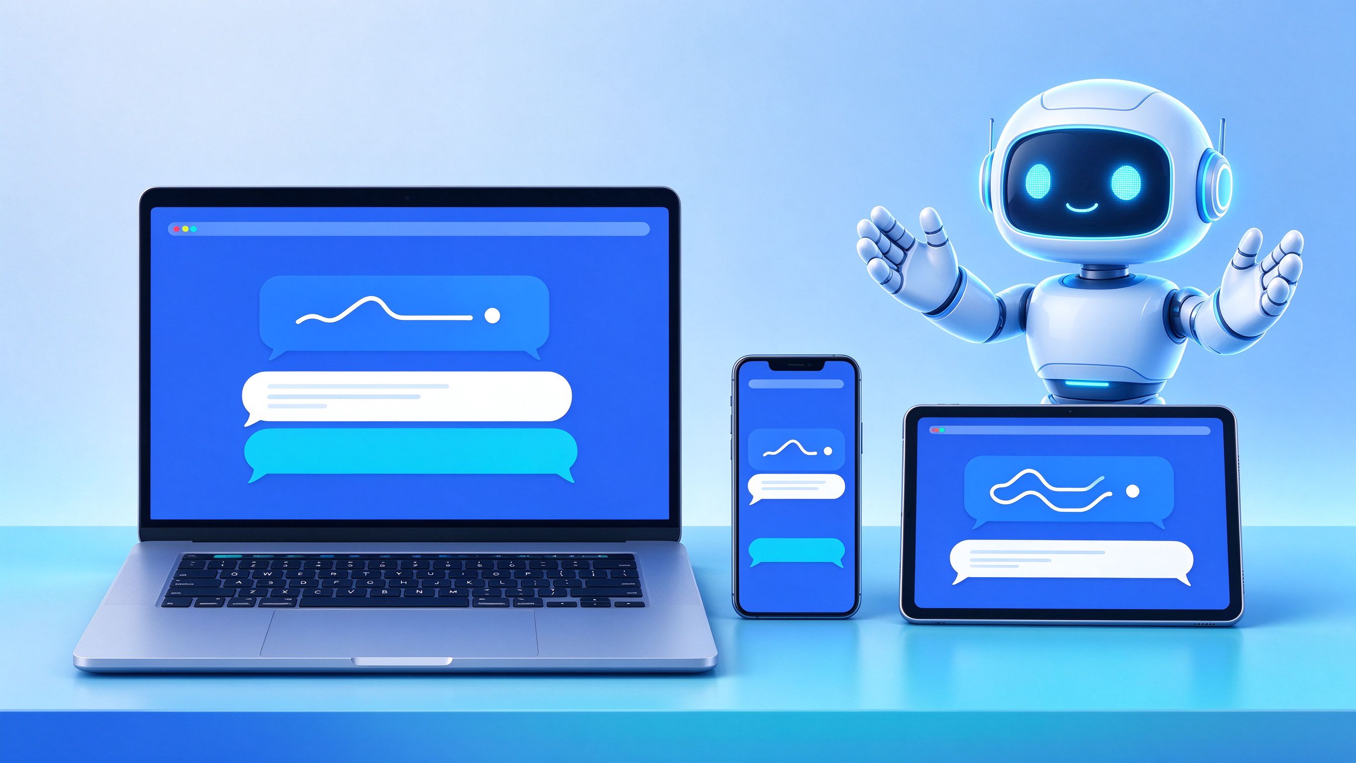 Chatbots on laptop and phone screens in 2026