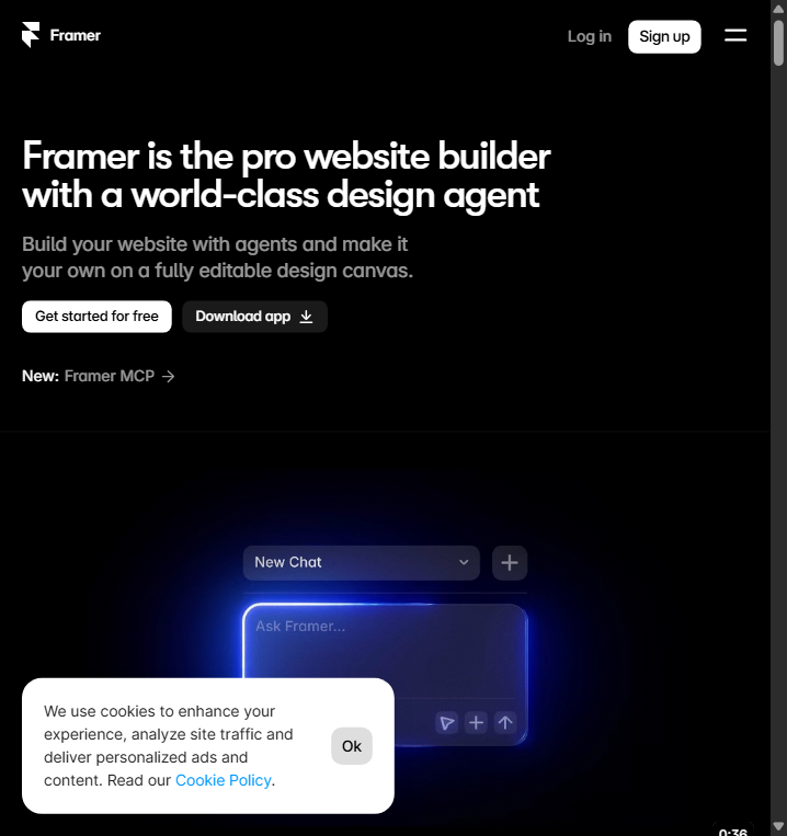 Framer official website (English interface)